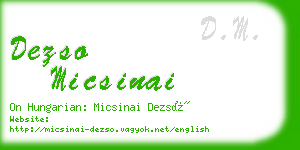 dezso micsinai business card